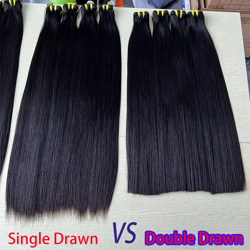 Bundles de cheveux humains bruts de qualité 12A, faisceaux droits à double proximité, 100% non transformés, cheveux noirs naturels, peuvent teindre 613 couleurs