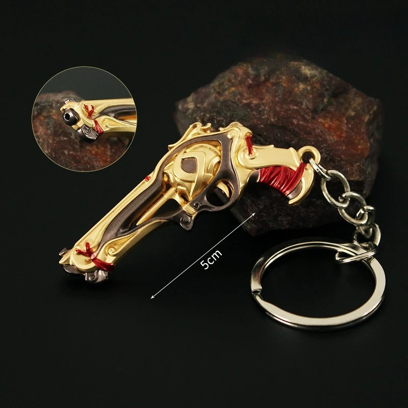 Valorant Mini gun weapons Keychain model Game Peripheral Sovereign Vandal Pistol Backpack Pendant Metal Crafts Boy toys Gifts