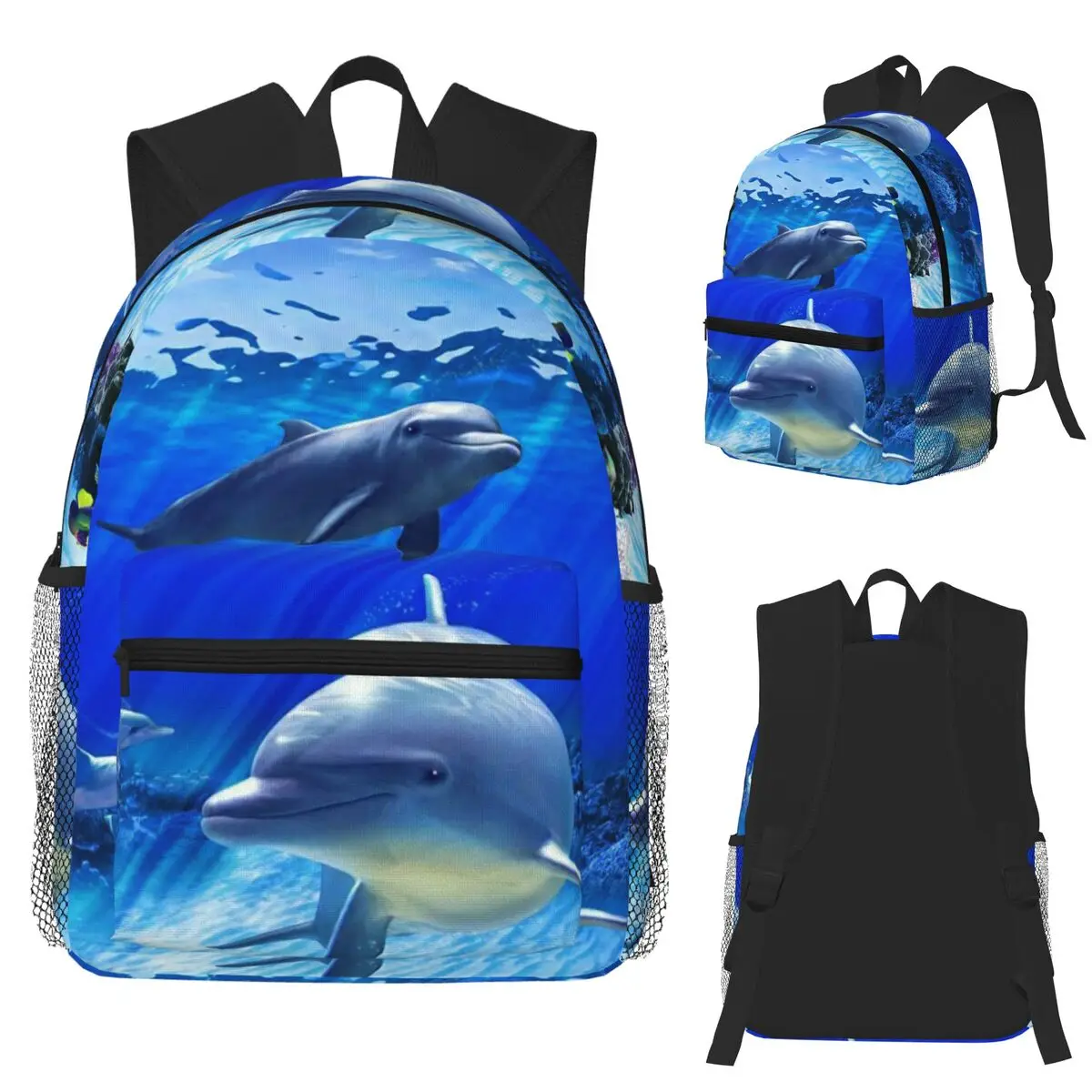 

Exquisite Dolphin Turtle Student Backpack School Bag Hiking Travel Daypack for Men Women Fashion Bookbag Shoulder Bags