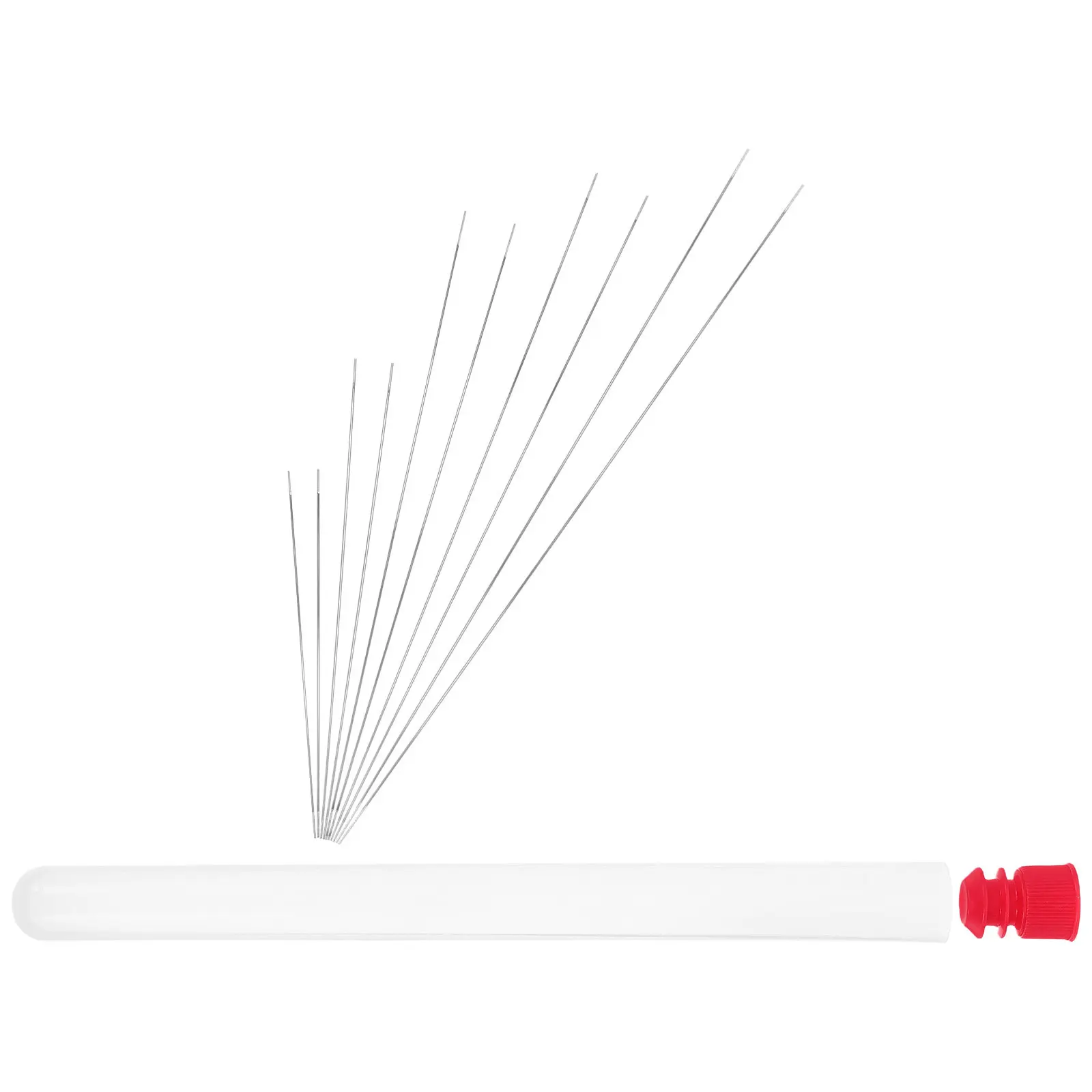 1Set Large Eye Jewelry Making Needle Set Durable Iron Beading Needles Storage Tube Bead Threading Tool for Bracelet Necklace