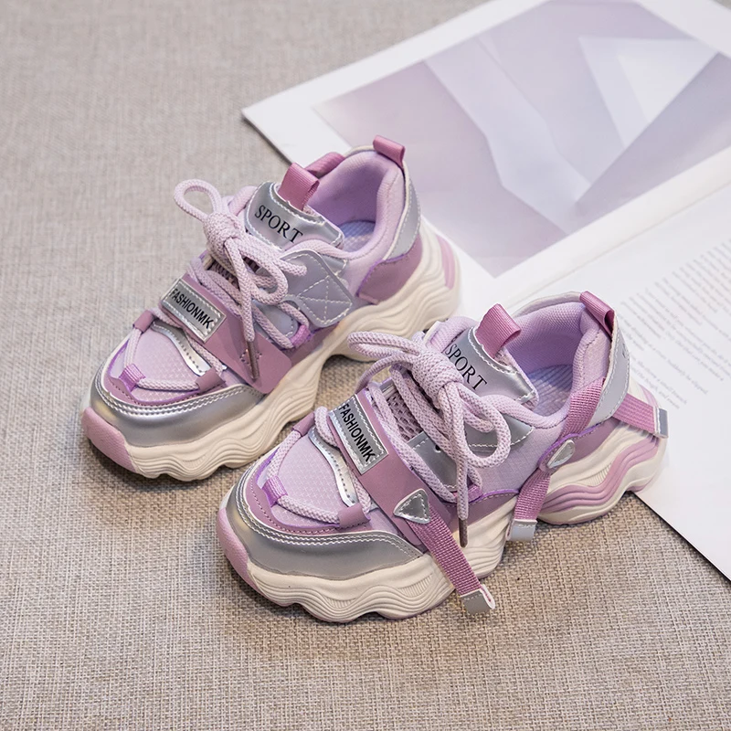 

2025 New Girls Sport Shoes Air Mesh Children Casual Sneakers Kids Running Shoes Breathable and Comfortable Spring Autumn