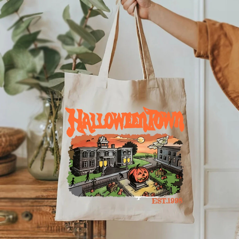 Halloweentown Est 1998 Tote Bags Retro Halloweentown Women's Handbag's Halloweentown University Tote Bags Retro Women's Handbags