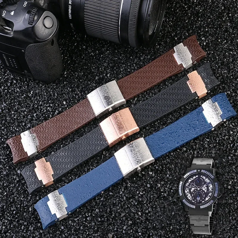 Watch accessories Band For Ulysse Nardin Silicone Rubber Watch Band DIVER 263 Strap 22mm Waterproof belt watch Bracelets