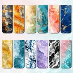 12pcs Assorted Marble Design Magnetic Bookmarks - Durable Page Markers for Readers, Students, Teachers & Office Use
