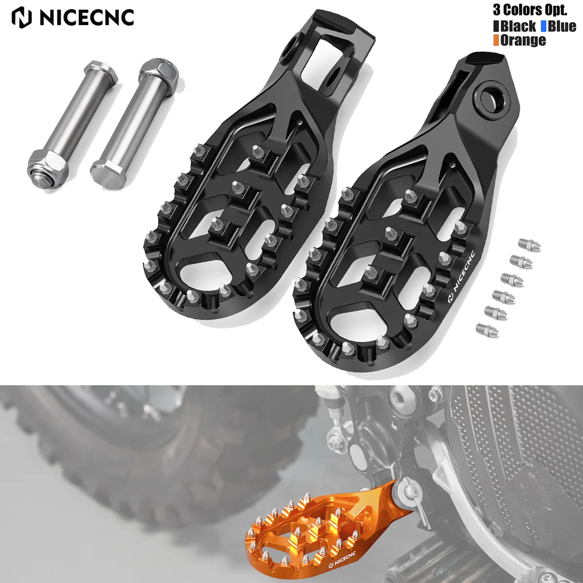 

NICECNC Motorcycle Foot Pegs Footrest Pedal Pins Kit For 2024 GasGas EC300 EC250 EX EC 300 250 125 MC EXF ECF MCF 450 350 250