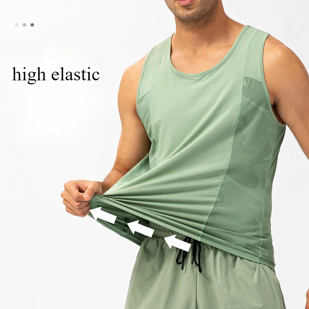 Men's Sleeveless Gym Man Tank Top Marathon Singlet Running Vest Workout Sports Quick Dry T-shirt Jersey Fitness Sportswear Top