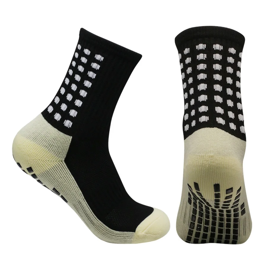 5 Pairs Adhesive anti slip soccer socks, sweat absorbing sports socks, running skipping rope riding professional socks