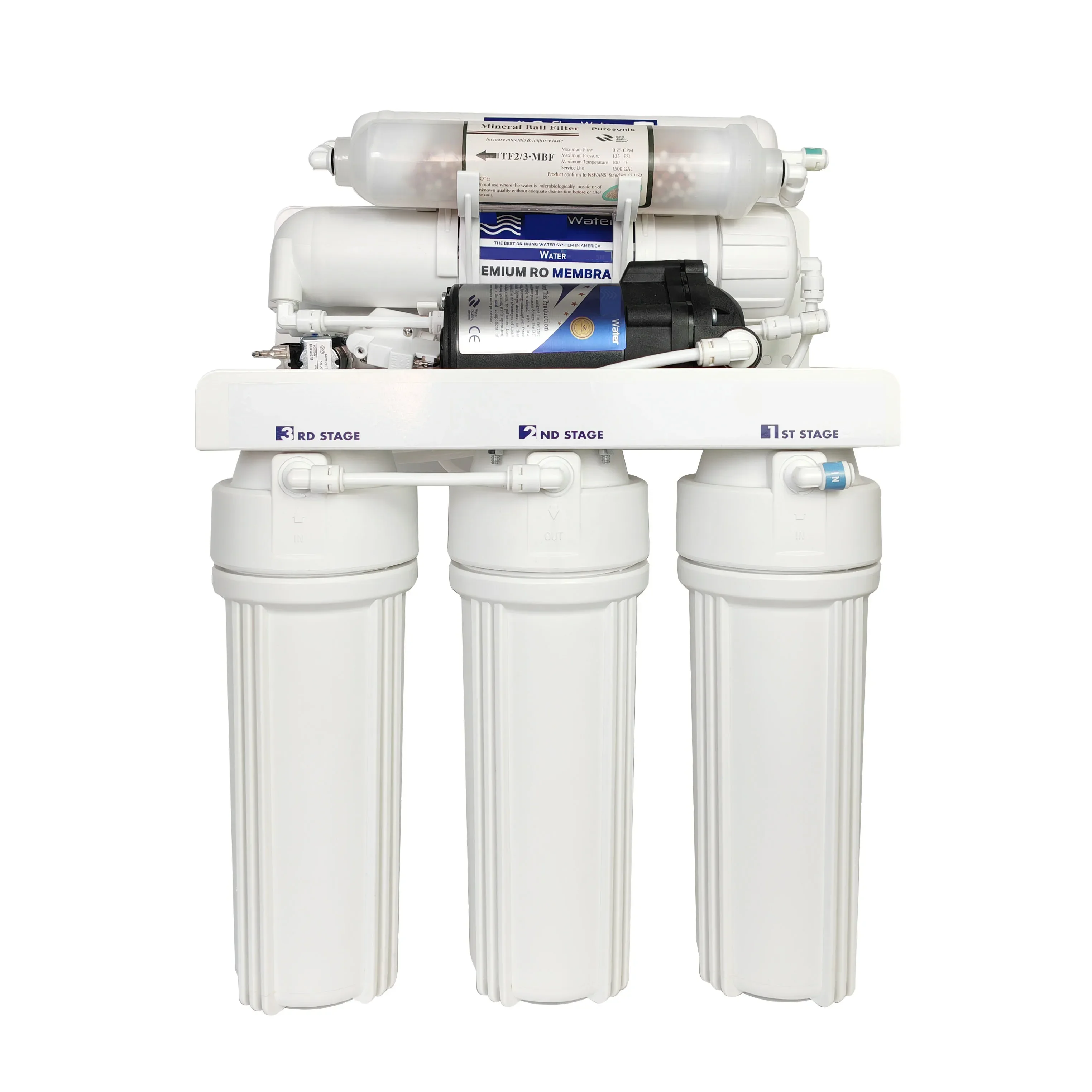 5-Stage Reverse Osmosis RO 24V Electric Water Purifier with Booster Pump Household Water Purification System