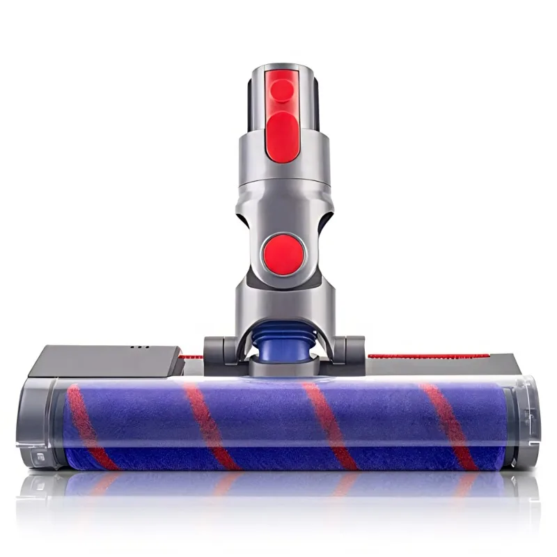 Floor Attachment for Dyson V7 V8 V10 V11 V15 Vacuum Cleaners with LED Headlights, V Shape Turbo Bristle Roller Brush Cleaner He