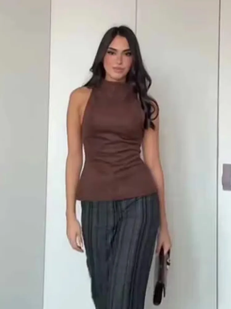 HH 新しい女性の春のファッション多用途スエードテクスチャラウンドネックソリッドカラージッパースリーブレストップス女性のセクシーなカジュアルトップス