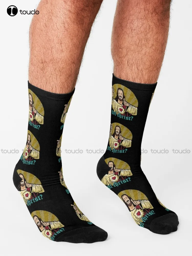 Buddy Christ Socks Winter Socks Personalized Custom 360° Digital Print Gift Harajuku Unisex Adult Teen Youth Socks Colorful