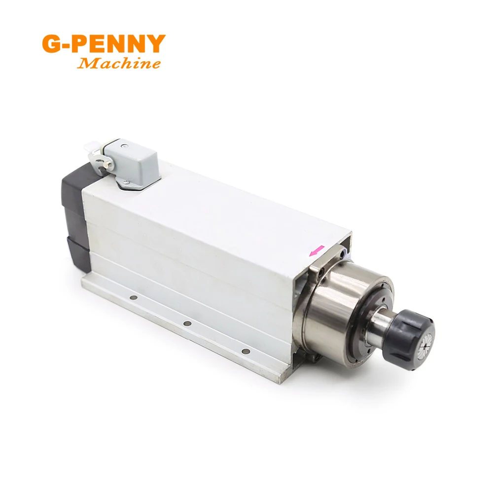 g-penny 4kw ER25 air cooled spindle motor 220v/380v square type Ceramic ball bearings