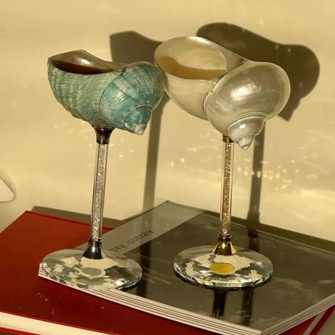 Handmade Shell wine glass conch cup design niche cocktail glass goblet ins style light luxury