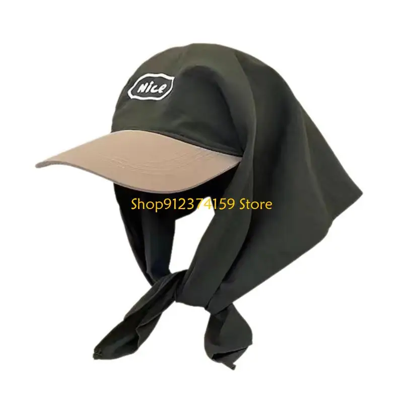 G5AE Headscarf Baseball Hat Long Brims Sun Hat Unisex Sport Hat Women Vacation Hat