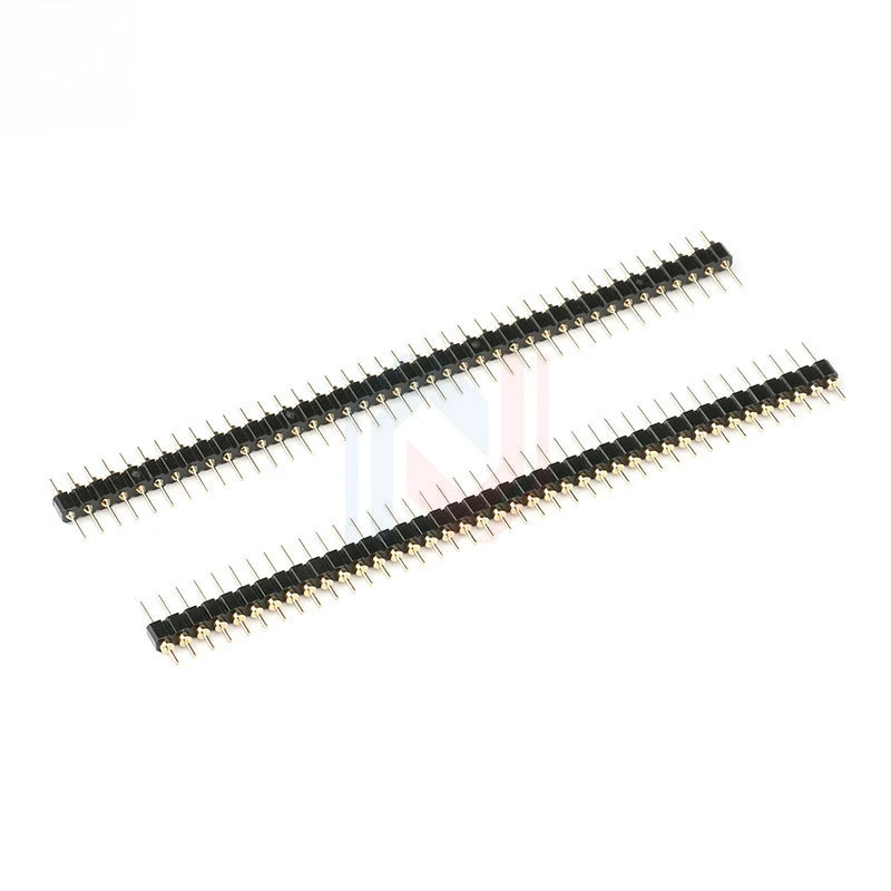 5Pcs 1x40Pin Connector Header Round Needle Gold Plated 1x40 Golden Pin Single Row Male 2.54mm Breakable Pin Connector Strip