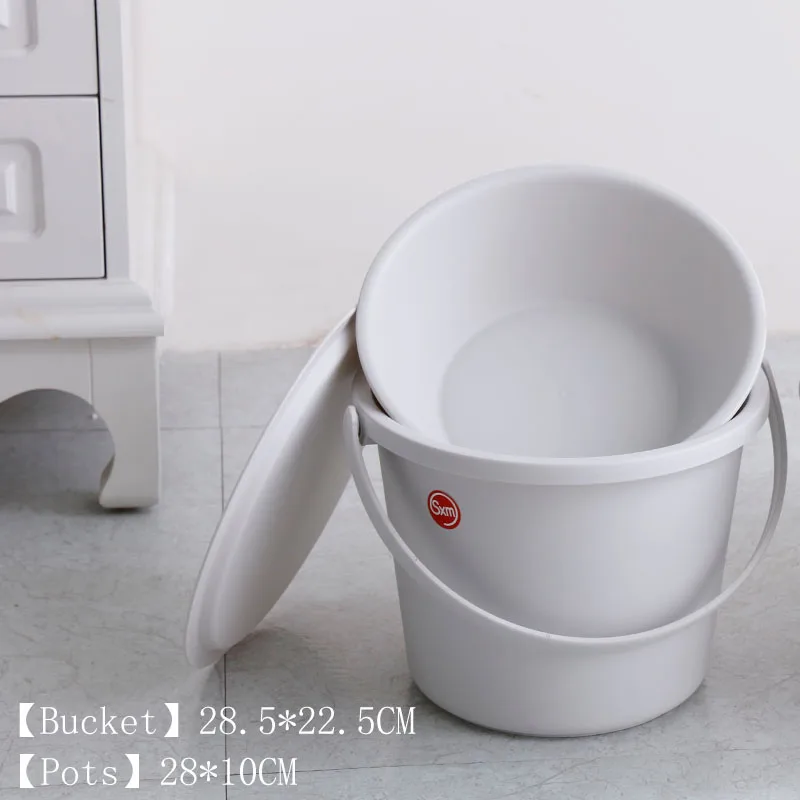 European style Buckets Water storage bucket with lid Can be filled with boiling water Plastic cleaning container plastic bucket