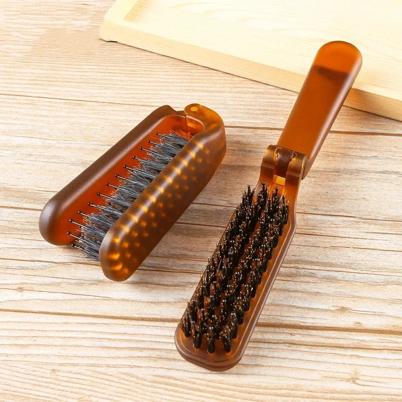 Foldable Hair Comb Portable Boar Bristle Hair Brush Hair Brush Head Massager Travel Combs Hairs Styling Accessories