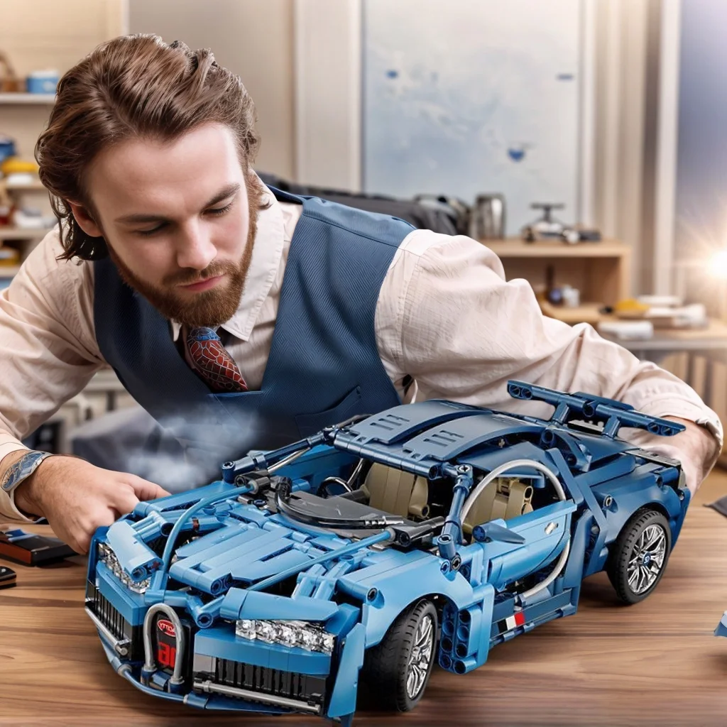 

Более 1000 деталей конструктора Blue Future Sports Car 1:14, сборная модель гоночного автомобиля для взрослых.