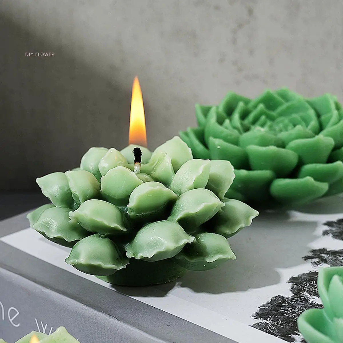 3D succulente candela stampo in Silicone fai da te fatto a mano pianta profumata sapone stampo in resina cioccolato Dessert stampo gesso mestiere