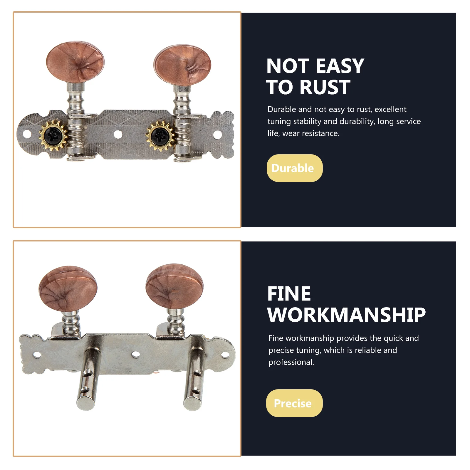 

1Set Ukulele String Tuning Keys Professional Metal Ukulele Machine Heads Durable Replacement Accessories Smooth Polished Surface