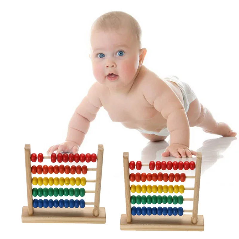 Mini Wooden Abacus Children Early Math Learning Toy Numbers Counting Calculating Beads Abacus Montessori Educational Toy