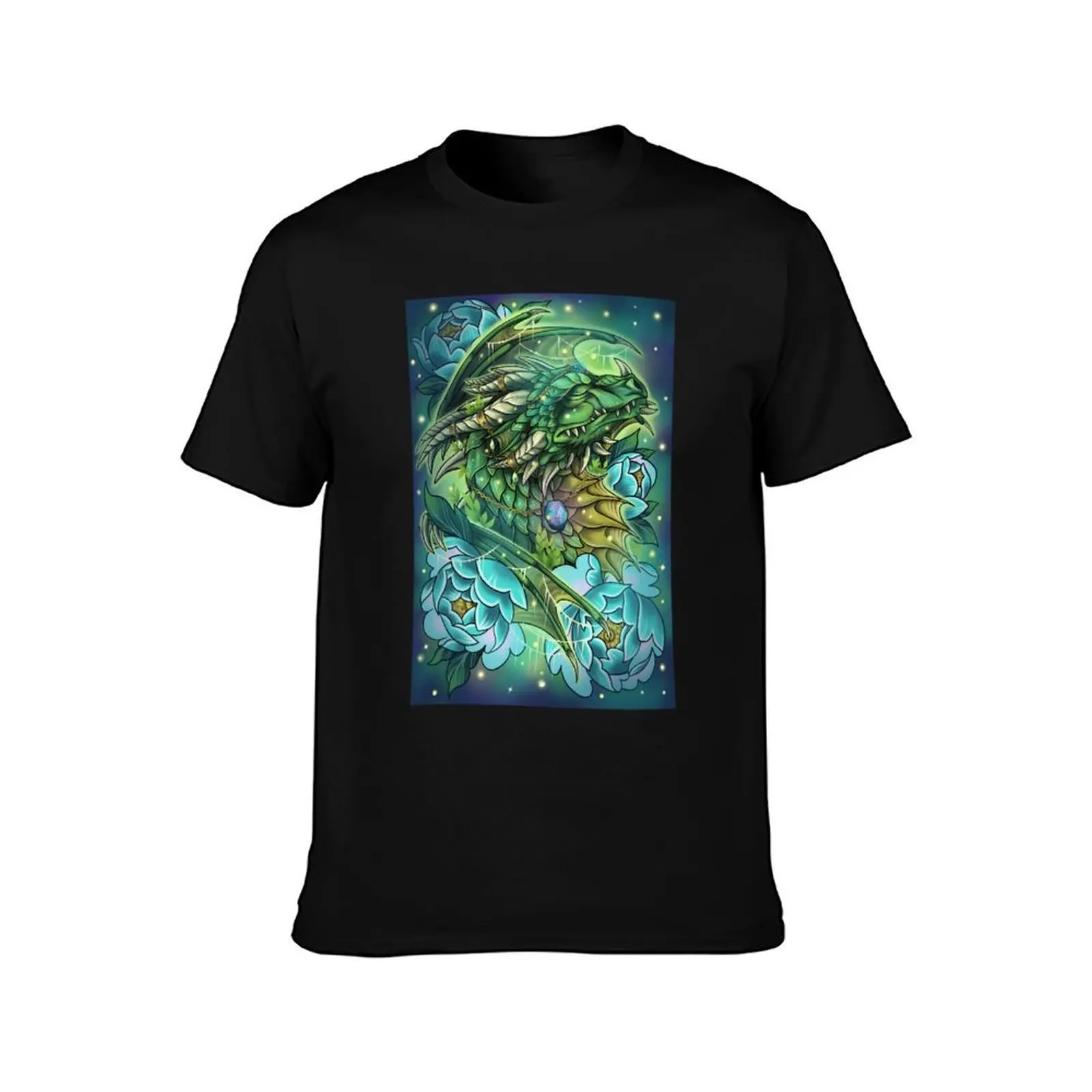 Green Dragonflight Dreamer Dragon with background T-Shirt cute clothes custom shirt designer shirts t shirts men