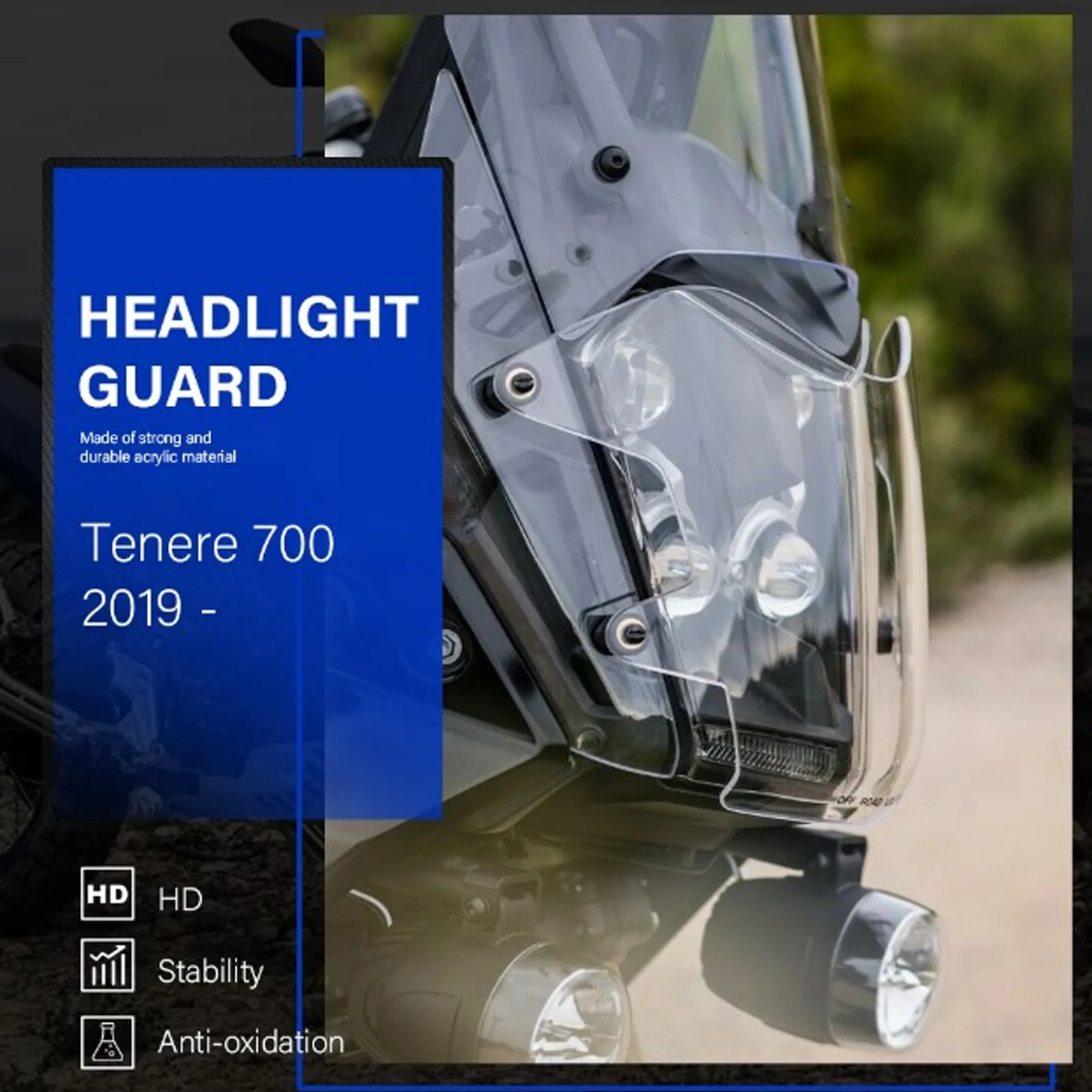 Clearance Deal Motorcycle Headlight Protector Guard Impact Resistant Smooth Surface Replacement For Tenere 700 2019‑2022 #6