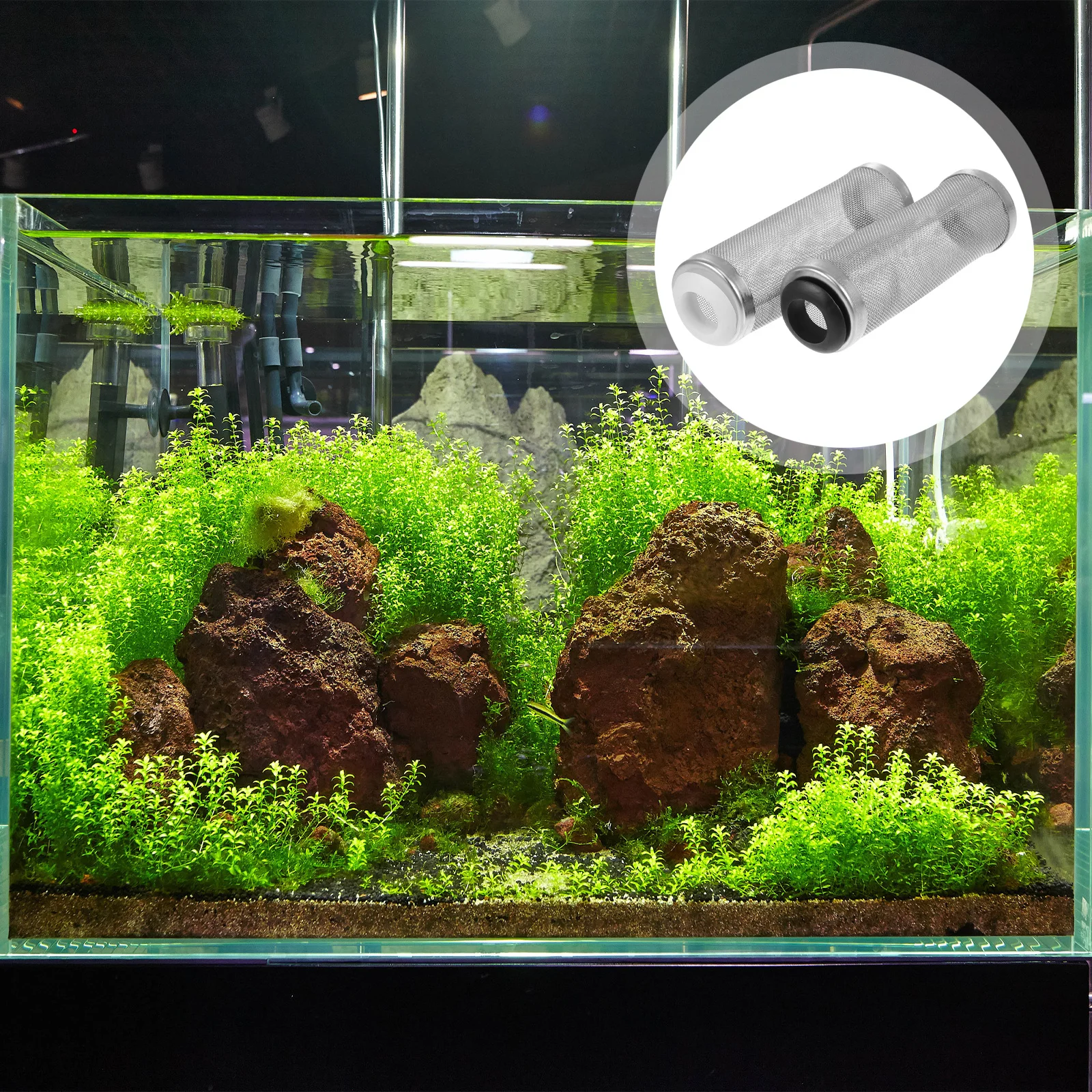 

2Pcs Aquarium Intake Filter Mesh Cover Rust Resistant Stainless Steel Fish Tank Strainer Protective Guard Screen