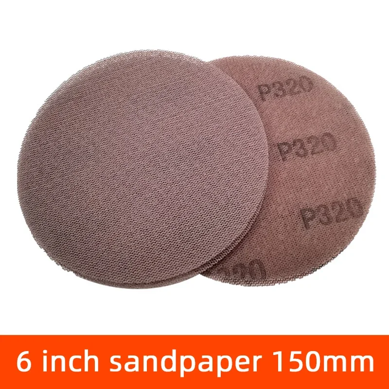 10 Pcs Of Car Paint Finish Putty Sanding 6 Inch Sandpaper 150mm Pneumatic Sanding Machine Round Flocking Sandpaper