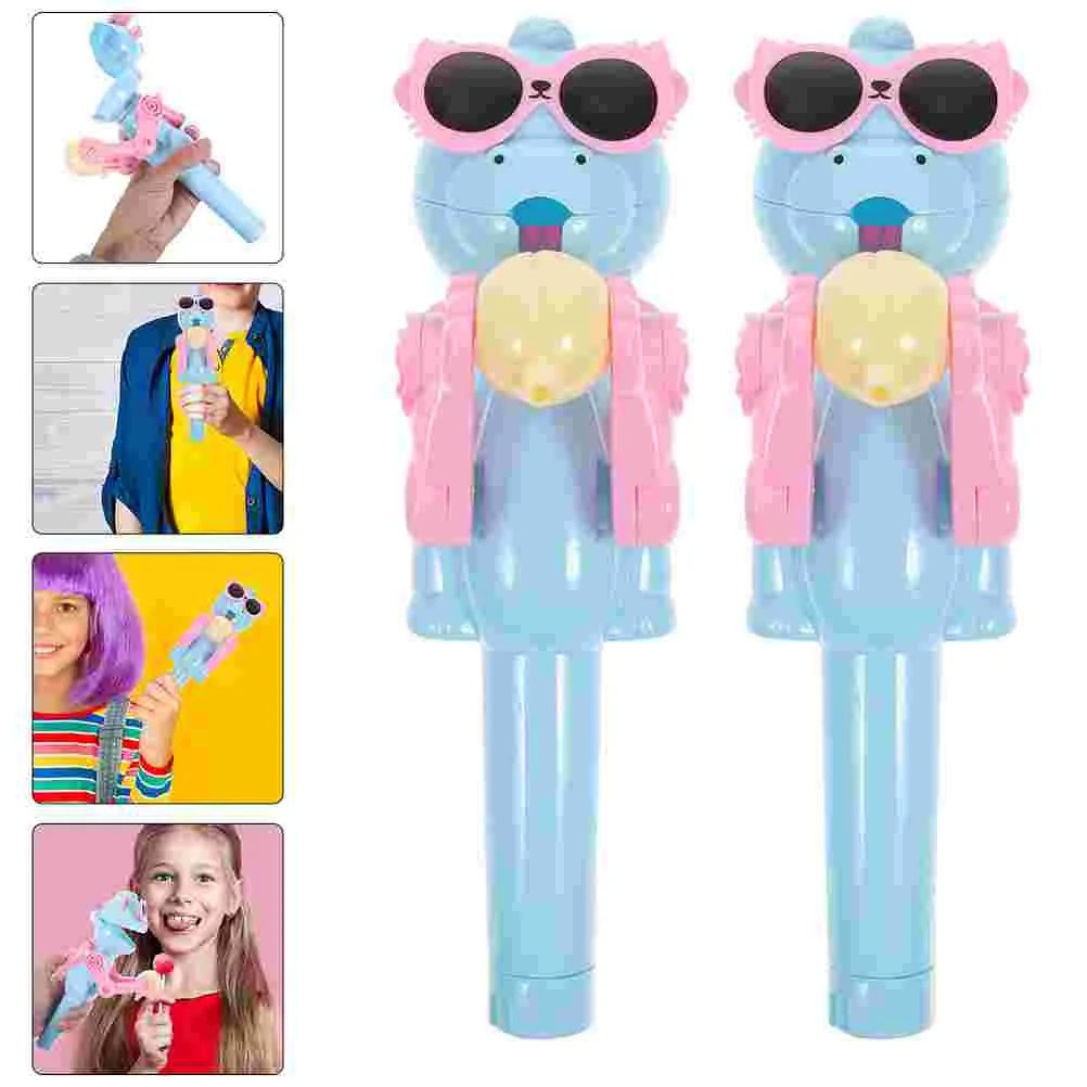 2 Pcs Lollipop Machine Dinosaur Holder Candy Novelty Robot Children’s Toys Storage Plastic