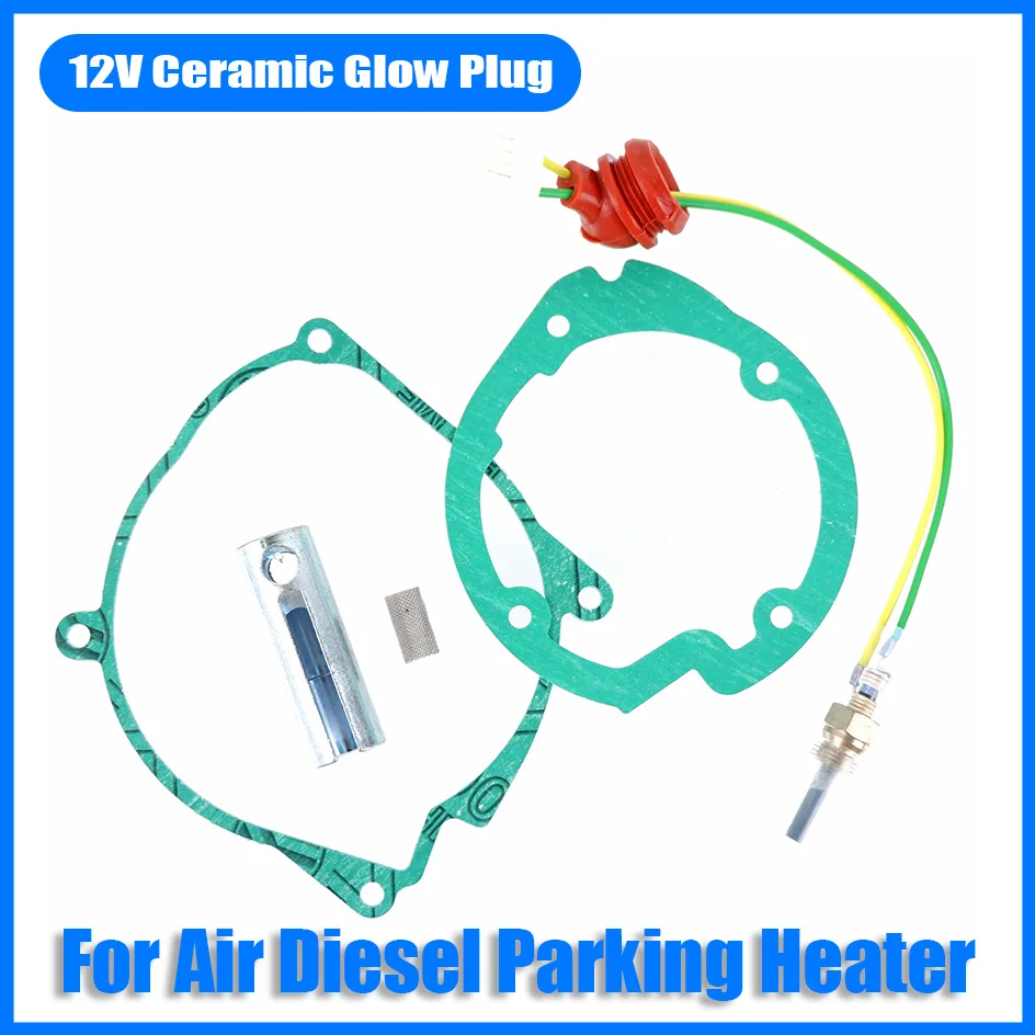 Air Diesel Heater 12V Ceramic Glow Plug Burner & Blower Gasket Strainer Filter Set 3-8kw For Car Truck VAN Camper Caravan