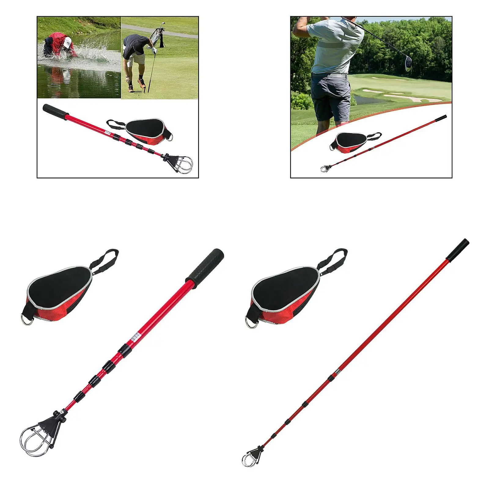 

Golf Ball Retriever Retractable Accessories Gift for Men Golf Balls Grabber Portable Training Equipment Ball Retriever Tool