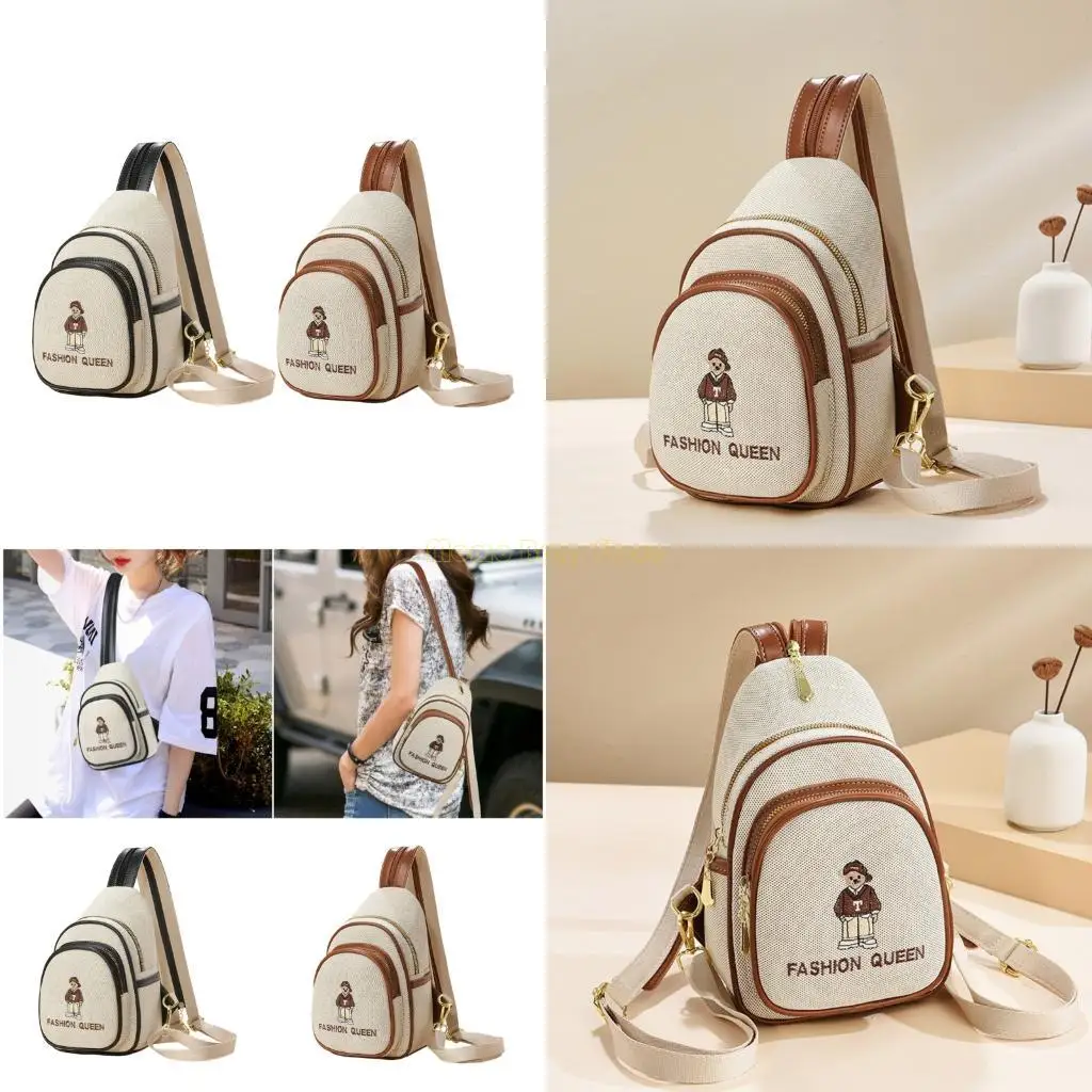 

X90d модный грудный пакет с медведем дизайн просторный интерьер удобный мешок для поперечного купа.