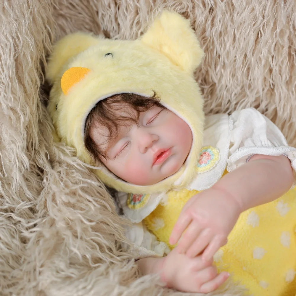 

Cloveray 24-дюймовая реалистичная кукла реборн, милая имитация плюшевой желтой утки, набор виниловых кукол, виниловая ткань для конечностей, тело, детский рождественский подарок