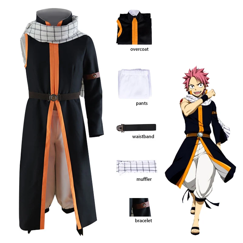 

Anime Fairy Tail Natsu Dragneel Cosplay Costume 7 Years Later Outfit Full Set