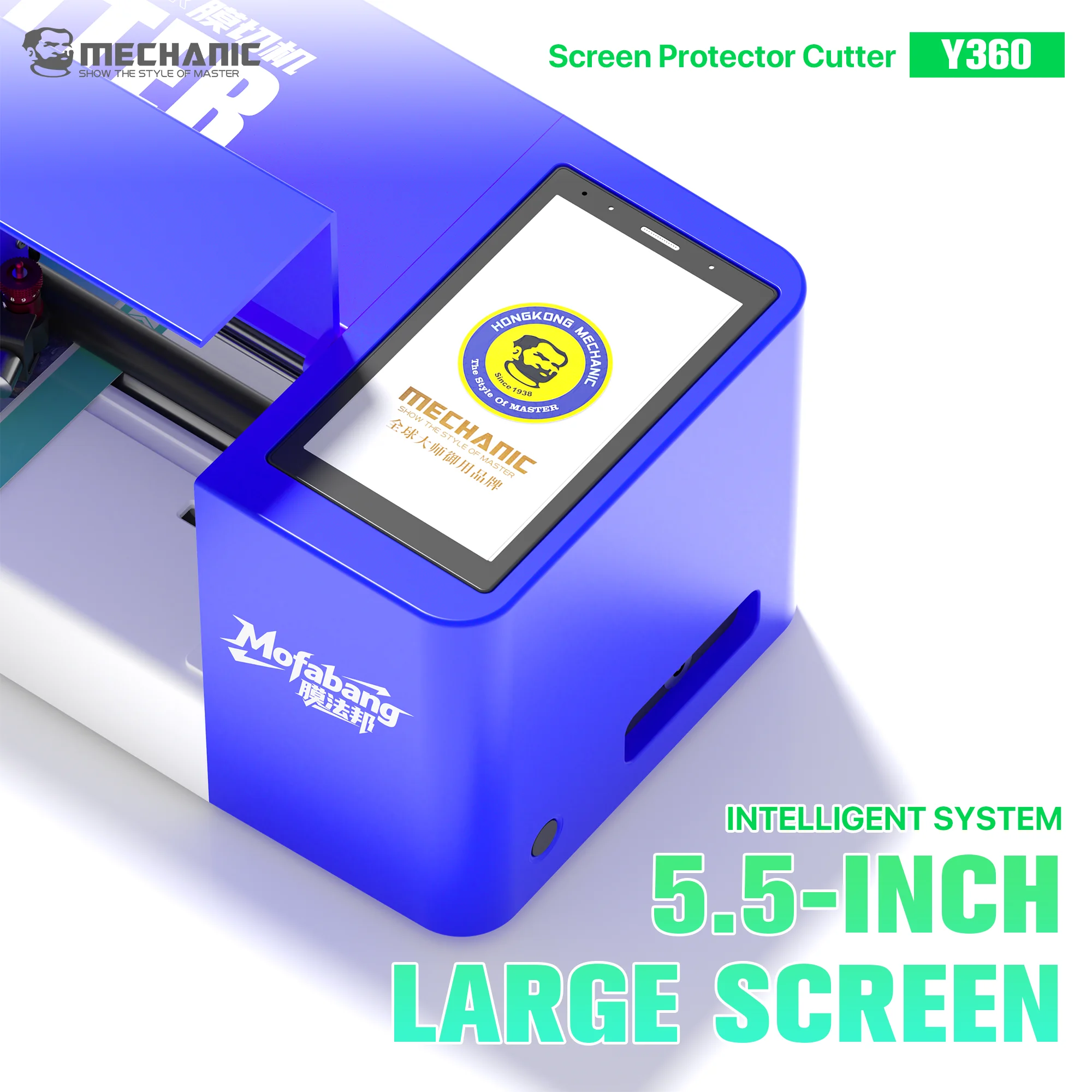 MECHANIC Y360 Screen Protector Cutting Machine 5.5-Inch Touchscreen WiFi Cloud Data Film Cutter for Phone Tablet Smartwatch