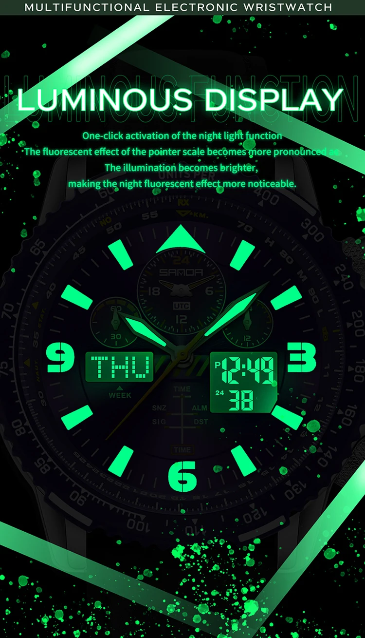 SANDA Neue Business-Quarzuhren für Herren, modisches Edelstahlband, Datum, multifunktionaler Chronograph, 5 Bar, wasserdichte Uhr – Detail 7