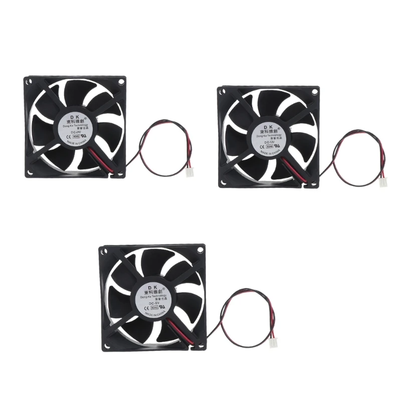 80mm/3.15 inch for DC 12V 5V 24V Computer Fan 2 Pin XH 2.54 8025 Cooling Fan 330