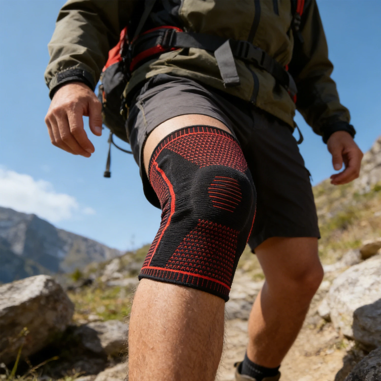 1Pc Elastic Knitted Knee Sleeve, Soft Silicone Lined Leg Cover for Running, Basketball, Gym and Daily Outdoor Sports, Unisex for