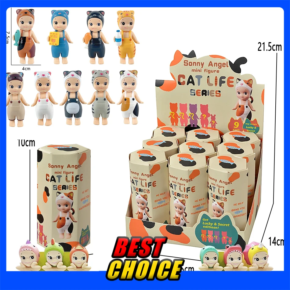 

6PCS Random Cat Blind Box Sonny Angel Cats Life Figure Toy Set Cute Animal Doll Collection Gift for Kids Christmas Birthday