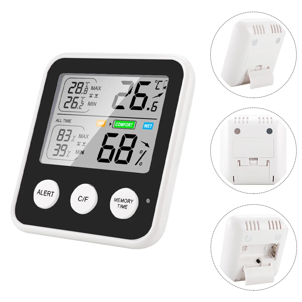 

Hygrometer Thermometer Temperature Humidity Monitor Indoor Measuring Gauge Electronic Black Digital