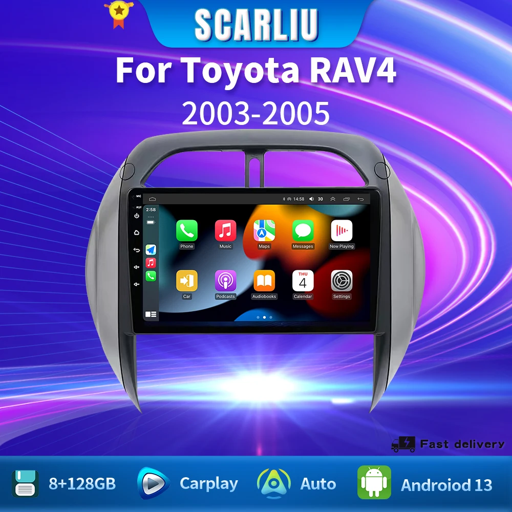 

SCARLIU For Toyota RAV4 RAV 4 2003 - 2005 DSP Carplay GPS Navigation Multimedia Video Player Stereo 2din DVD Android Auto Radio