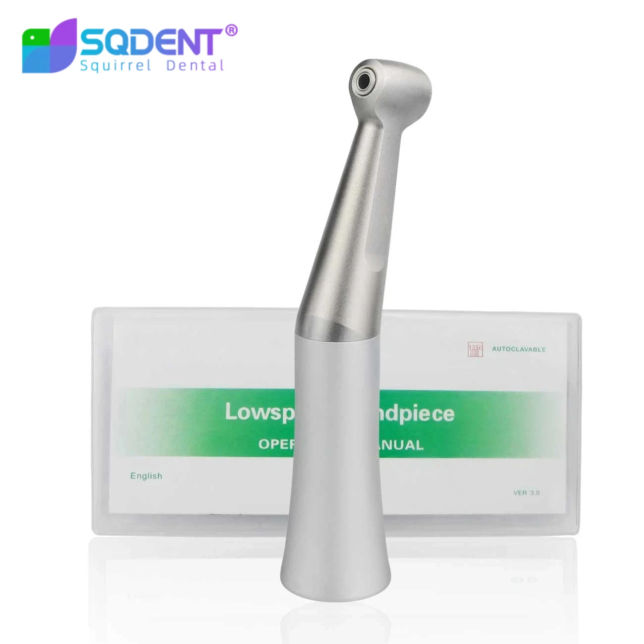 20,000rpm Dental Low Speed Contra Angle Handpiece Push Button 1:1 Direct Drive Gear Ratio Apply for CA Burs 2.35mm