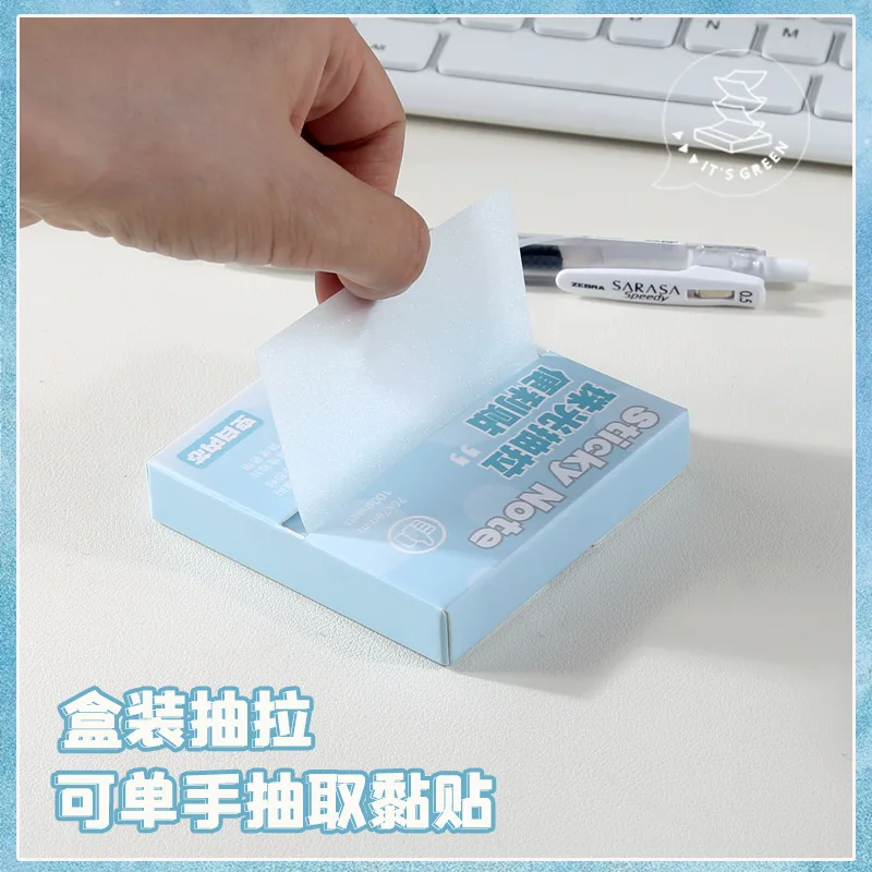 100sheets Pearlescent Pull-up Notes Transparent and Wrong Question Correction Label Office Mark Sticker  Transparent Sticky Note