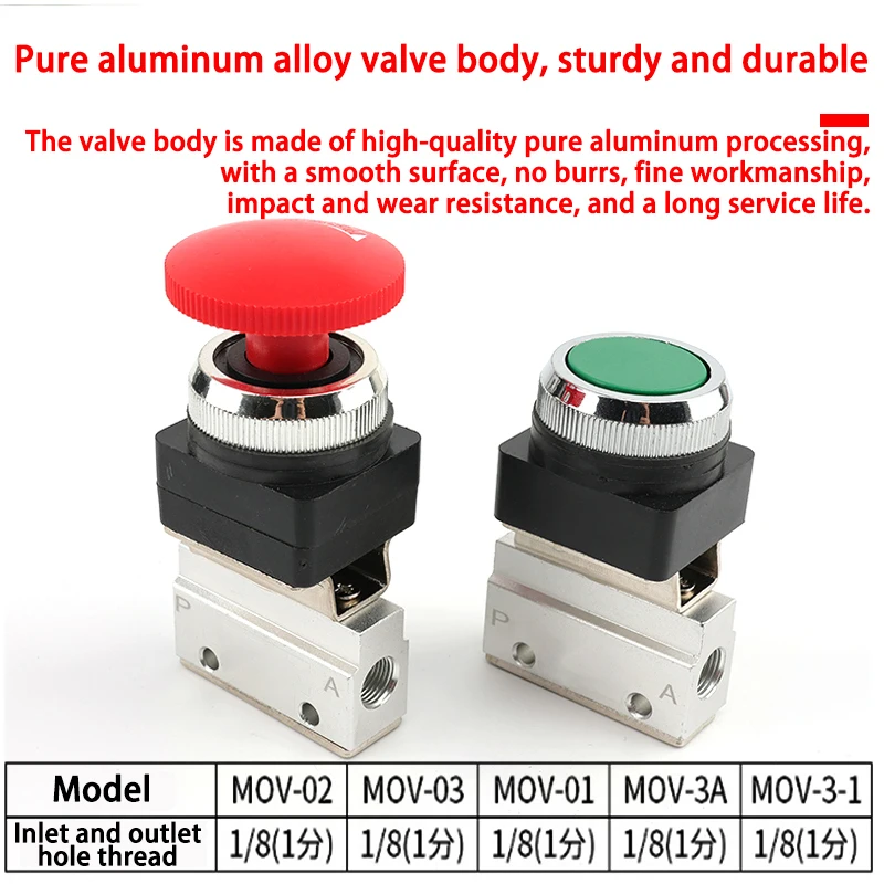 Drukknop Pneumatisch mechanisch ventiel Richtingsklep pneumatische regelklep MOV-01 MOV-02 MOV-03 MOV-03A MOV-03-1