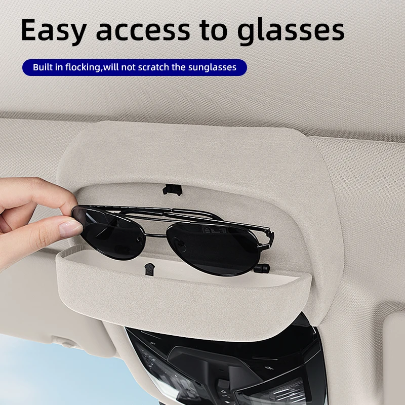 Car Glasses Case For BMW 5 Series G60 X3 G01 X4 G02 iX3 Suede Sunglasses Holder Box Auto Roof Storage Modification Accessories