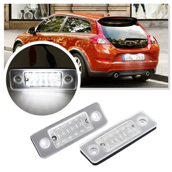 2pcs LED License Plate Number Lights Lamp Error Free For Volvo C30 2008-2013 White LED Car Lamp OEM#:31213991