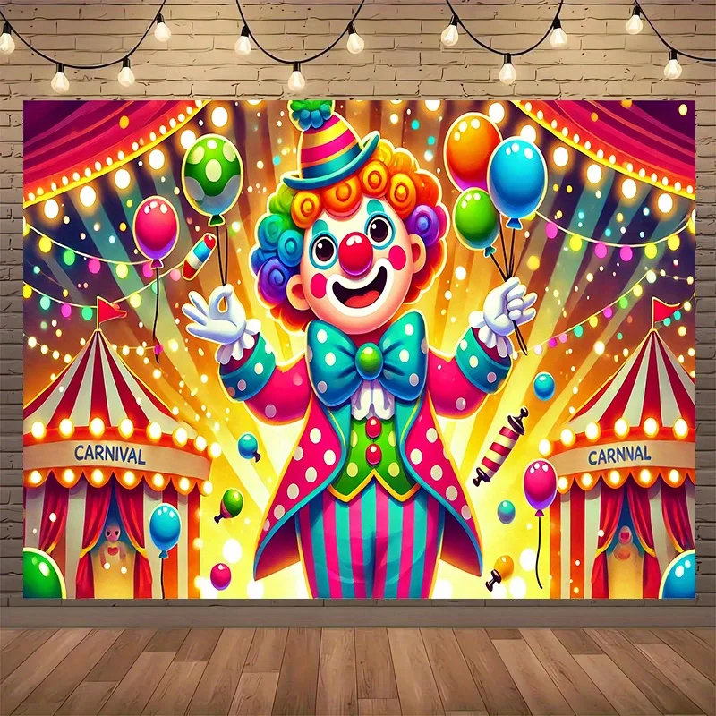 1PC, Carnival Night Joker Background Banner - Colorful Festival Decoration, Carnival Theme Party Decoration
