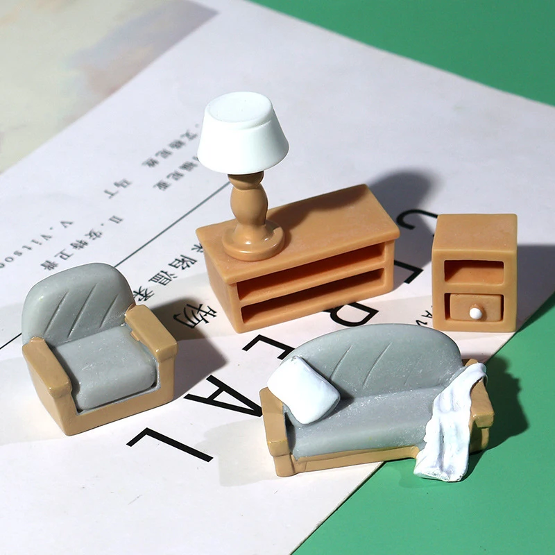 

Декоративный кукольный домик, настольное украшение для гостиной, мини-лампа для дивана, телевизора, сцены съемки