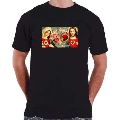 Immaculate Heart of Mary and Sacred Heart of Jesus Tee T-Shirt S-3XL